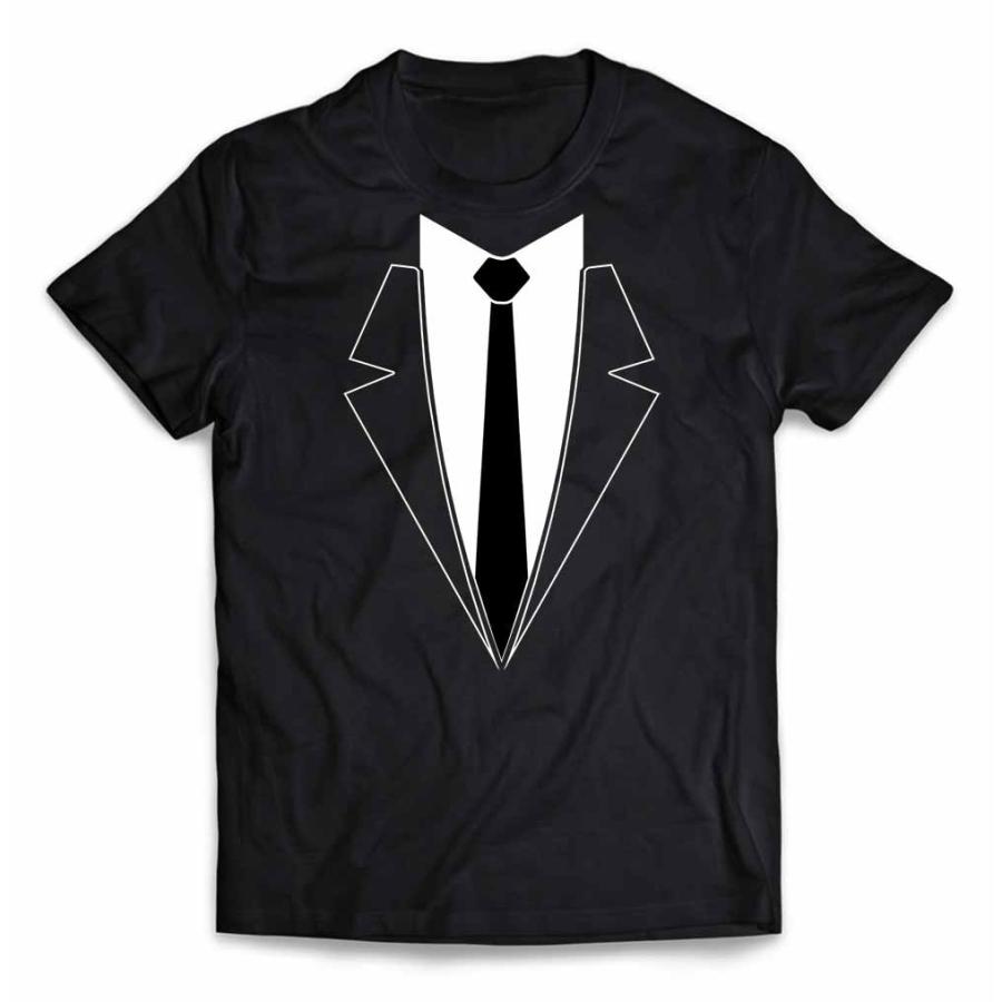 キッズ Tシャツ 半袖 タキシード ネクタイ スーツ だまし絵  