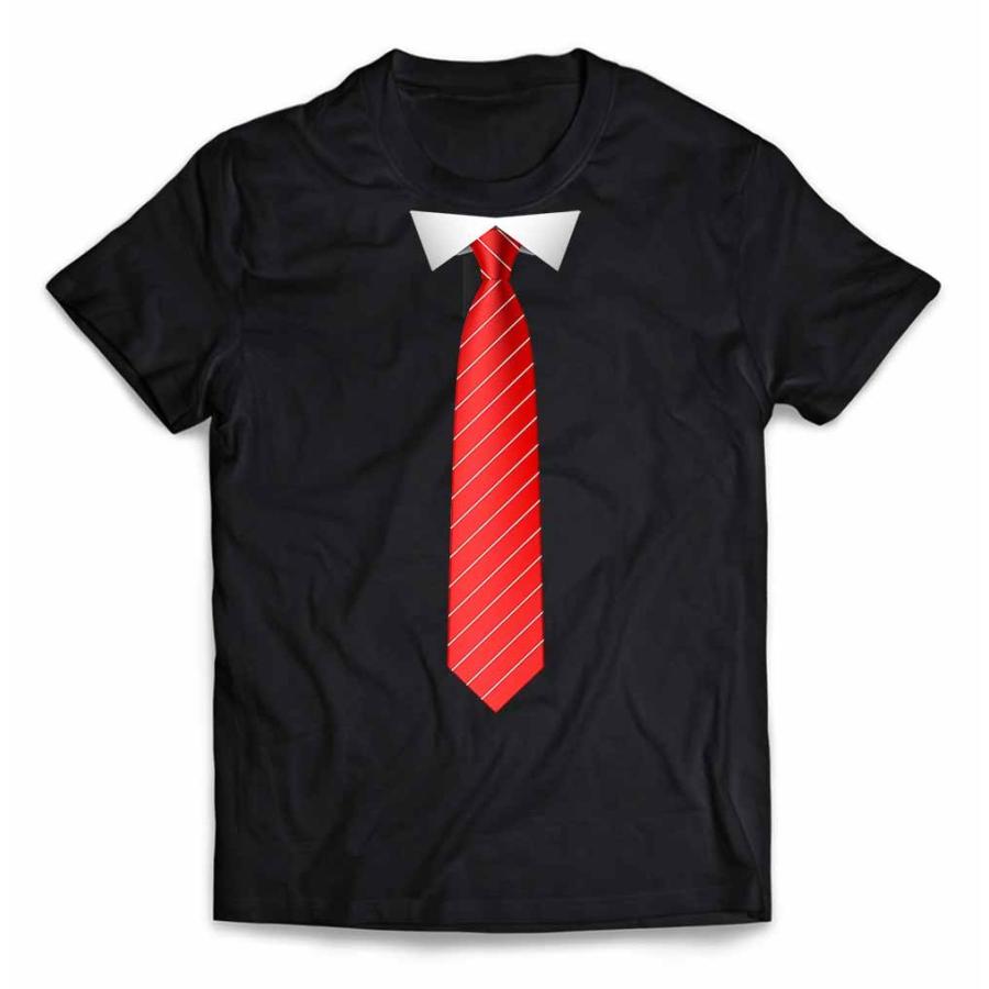 キッズ Tシャツ 半袖 赤いネクタイ スーツ だまし絵 コスチューム by