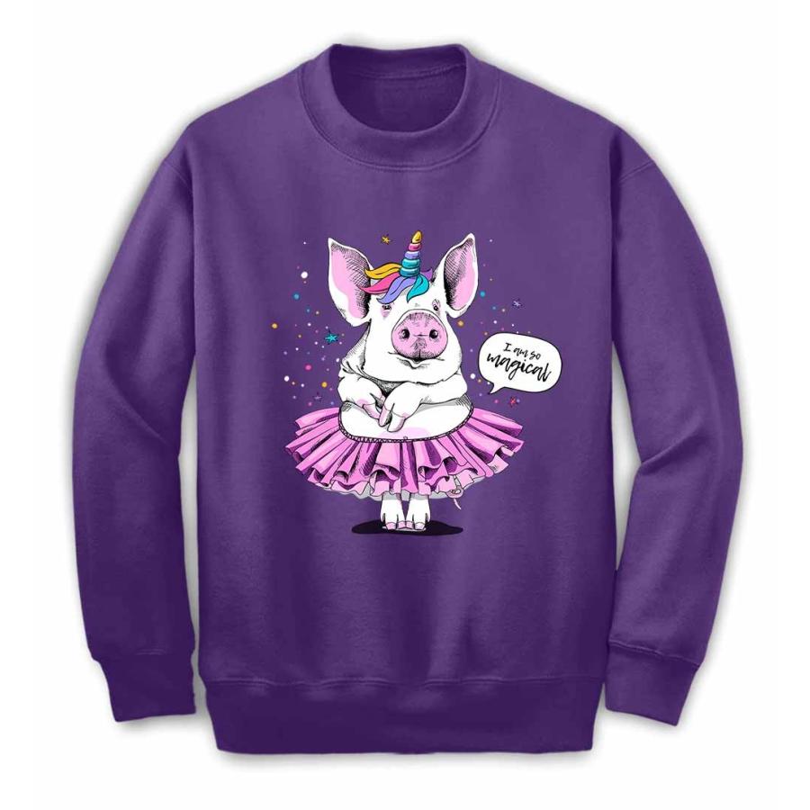 ユニコーン になりたい ブタ 豚 バレリーナ】キッズ スウェット
