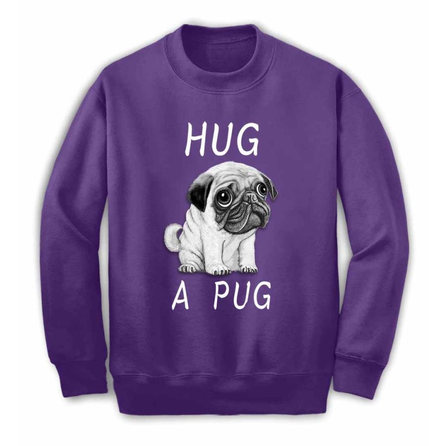 パグ を ハグ しよう 犬 いぬ】キッズ スウェット スエット トレーナー