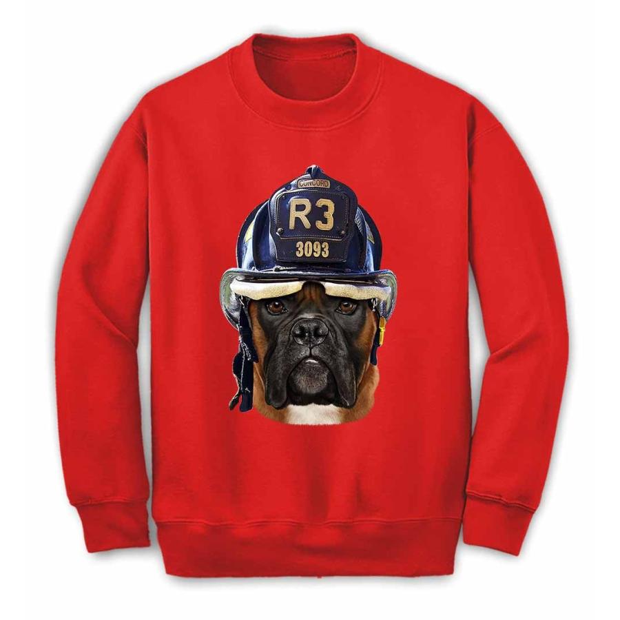 【ボクサー ドッグ 犬 いぬ 消防士】キッズ スウェット スエット トレーナー by Fox Republic kidssweatdog