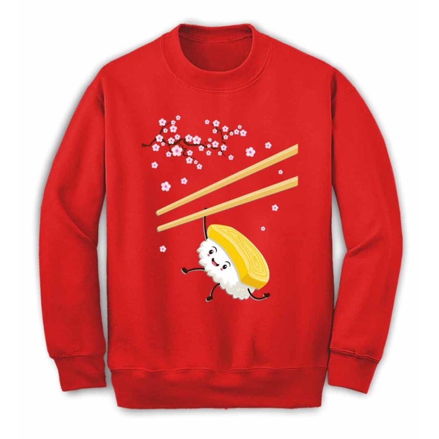 箸で遊ぶ 寿司 すし たまご 桜】キッズ スウェット スエット