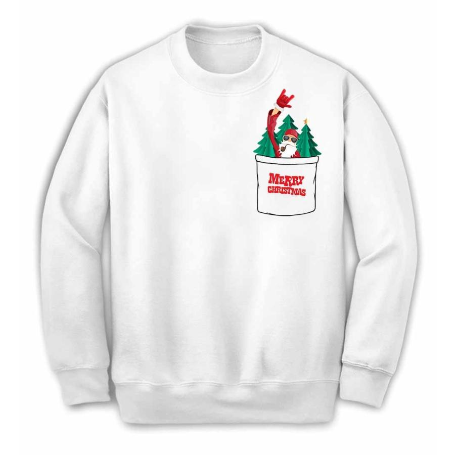 メリー クリスマス サンタクロース ポケット】キッズ スウェット