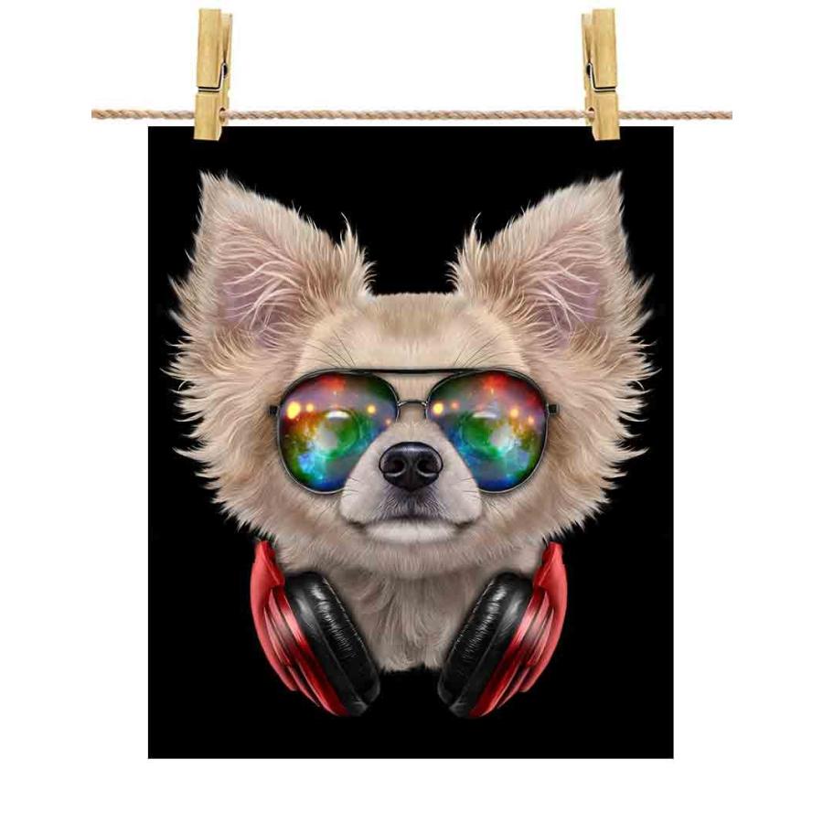 チワワ ドッグ 犬 いぬ サングラス ヘッドフォン】ポストカード チワワ ドッグ 犬 いぬ サングラス ヘッドフォン】ポストカード