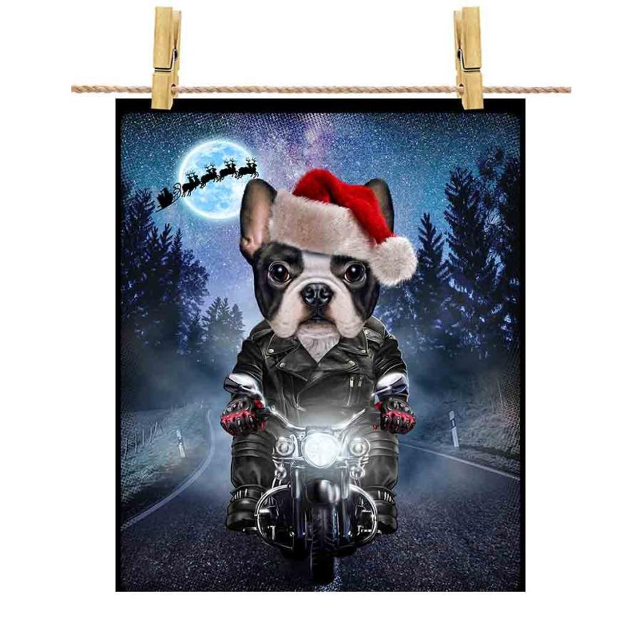 フレンチブルドッグ♡オブシディアン♡Xmas♡No.2413 かわいい フレンチブルドッグ ドッグ 犬 いぬ バイク クリスマス