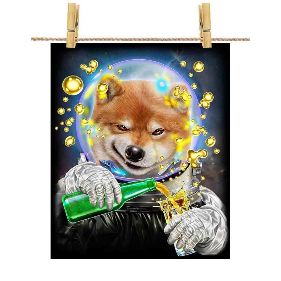 ポストカード 柴犬 しばいぬ 犬 いぬ 宇宙 飛行士 銀河系 ポストカード 柴犬 しばいぬ 犬 いぬ 宇宙 飛行士 銀河系