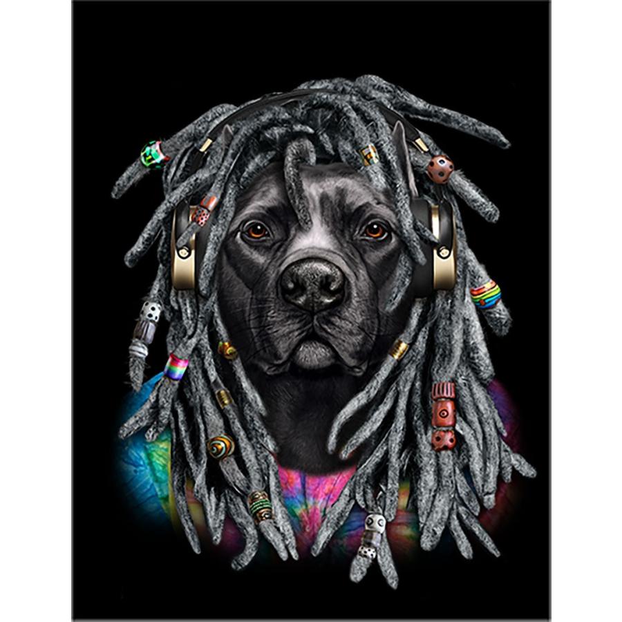 ポストカード ヒップホップ レゲエピットブル 犬 いぬ by Fox Republic