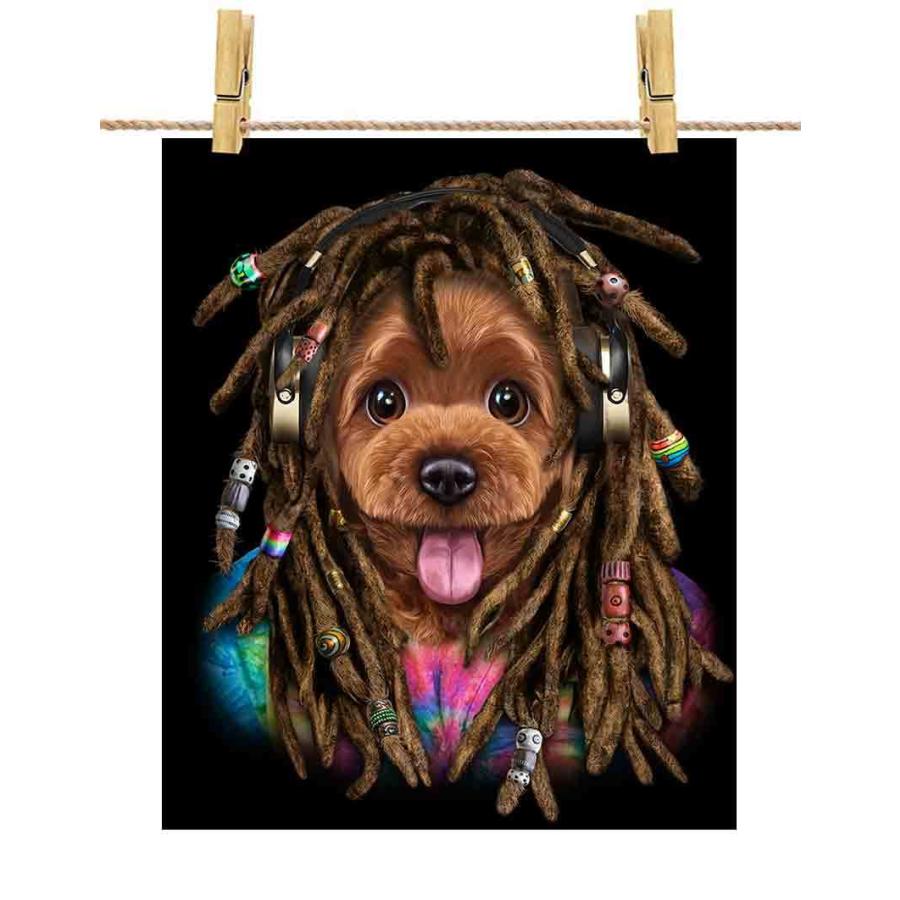 ポストカード ヒップホップ レゲエトイプードル 犬 いぬ by Fox