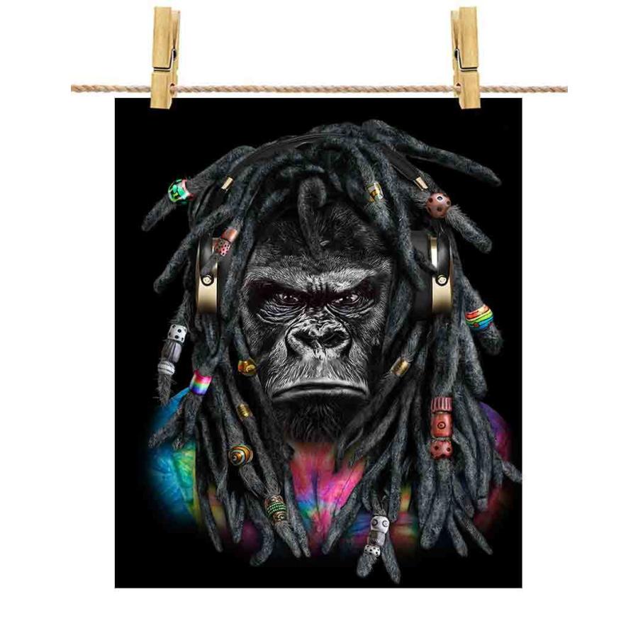 ポストカード ヒップホップ レゲエゴリラ by Fox Republic : FOX