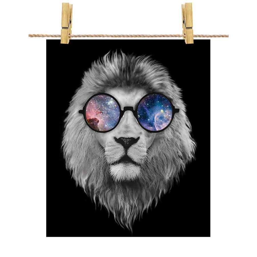 ポストカード ギャラクシーメガネをかけた ライオン by Fox Republic