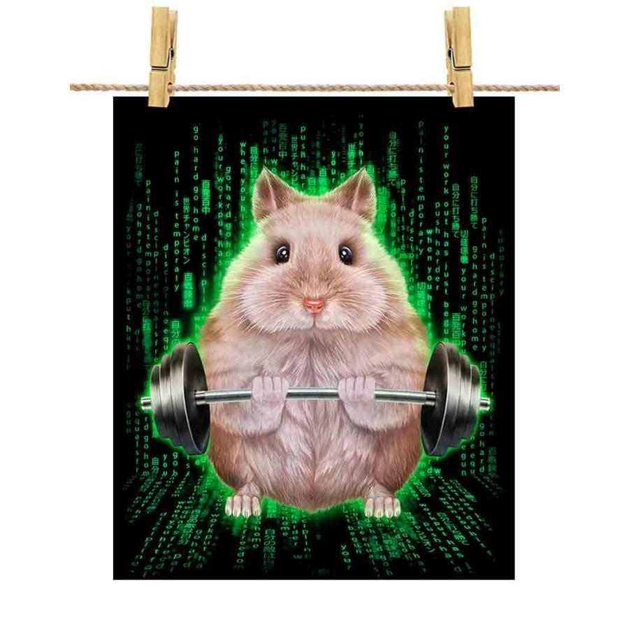 ポストカード 筋トレ ジム デジタル ジャンガリアンハムスター by Fox
