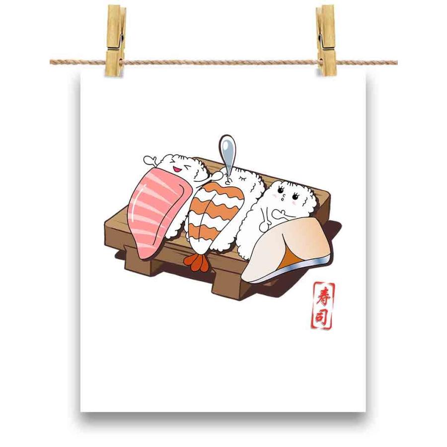 ポストカード 横になる 寿司 すし トロ えび はまち by Fox Republic