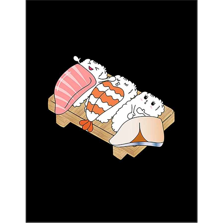 ポストカード 一緒に寝る 寿司 と 寝ぼける たまご サーモン 穴子 by