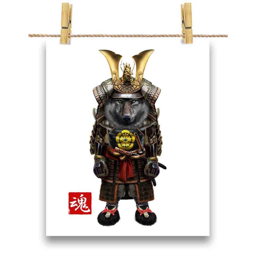 ポストカード 狼 オオカミ 侍 将軍 日本 JAPAN by Fox Republic ポストカード 狼 オオカミ 侍 将軍 日本 JAPAN by Fox Republic