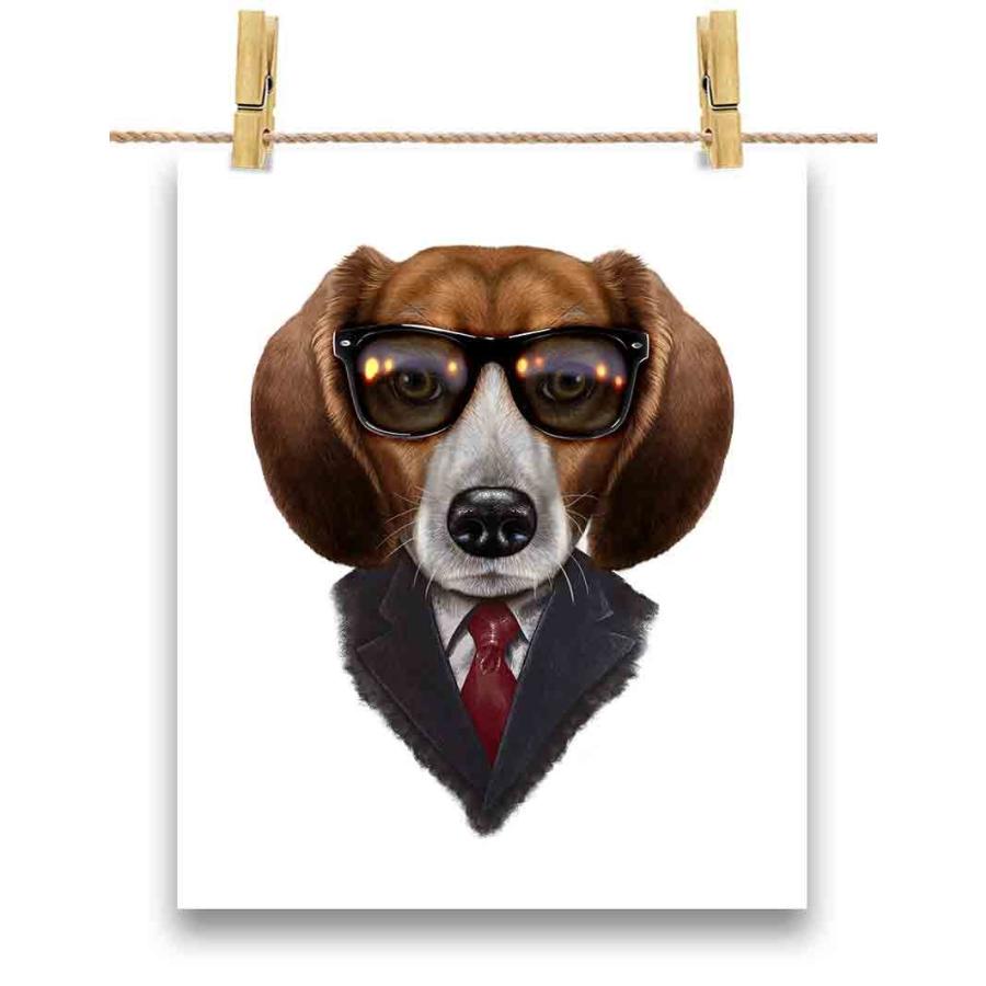 2021人気No.1の 【ビーグル ドッグ Republic Fox by スーツ】ポスター　A1サイズ いぬ 犬 ポスター