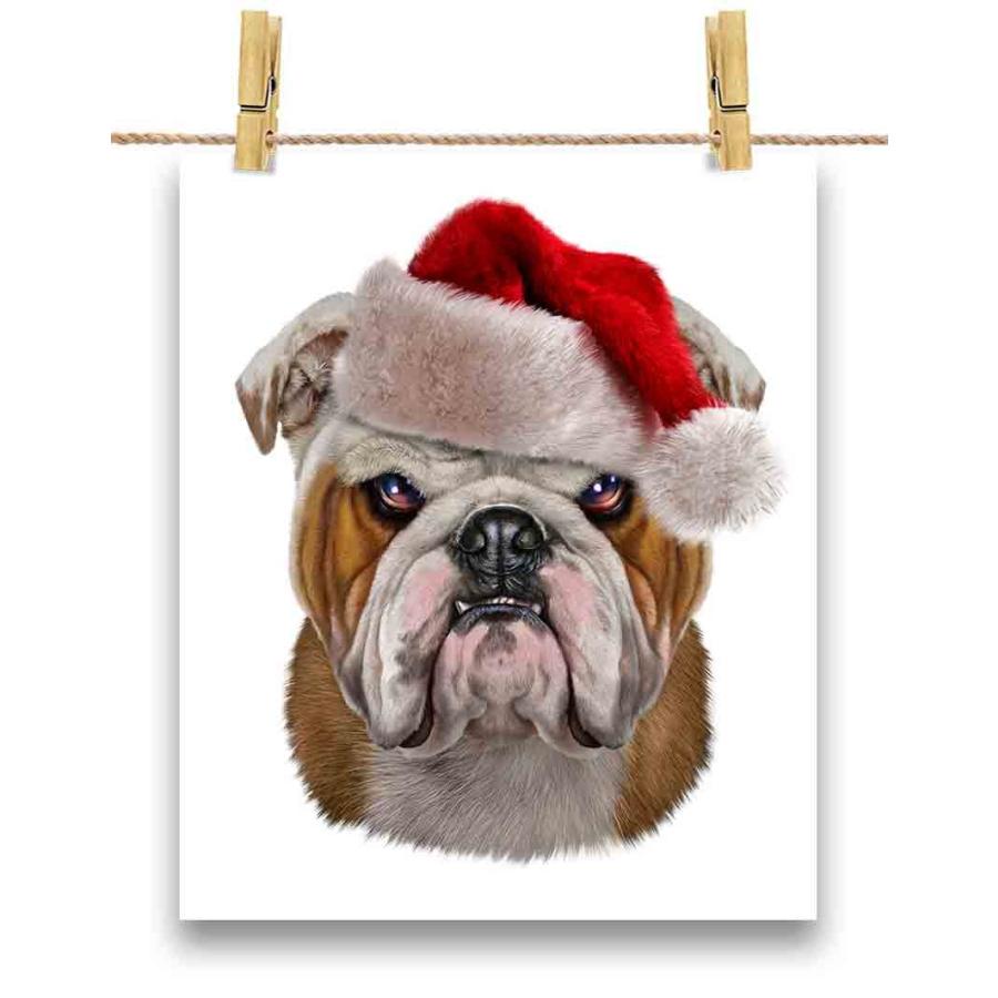 特別セーフ クリスマス いぬ 犬 ドッグ ブルドッグ 【怒った サンタクロース】ポスター　A1サイズ Republic Fox by ポスター