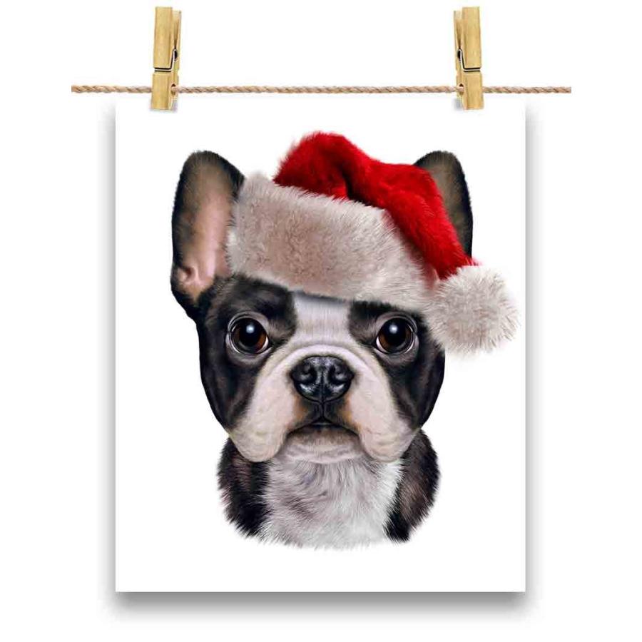 メール便無料 かわいい フレンチブルドッグ ドッグ 犬 いぬ クリスマス サンタクロース ポスター A1サイズ By Fox Republic ポスター 紙のタイプ 光沢なし 黒背景 Www Oroagri Eu