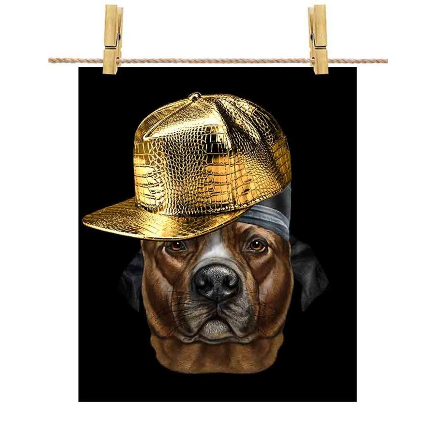 【茶毛のアメリカンピットブル ドッグ 犬 いぬ ヒップホップ】ポスター　A1サイズ by Fox Republic