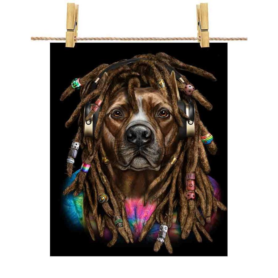 ポスター A1 ヒップホップ レゲエピットブル 犬 いぬ by Fox Republic