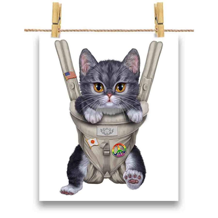 送料無料 新品 猫 グレー A1 ポスター ねこ Republic Fox By 抱っこ紐 抱っこ ポスター 紙のタイプ 光沢あり 黒背景 qhema Com