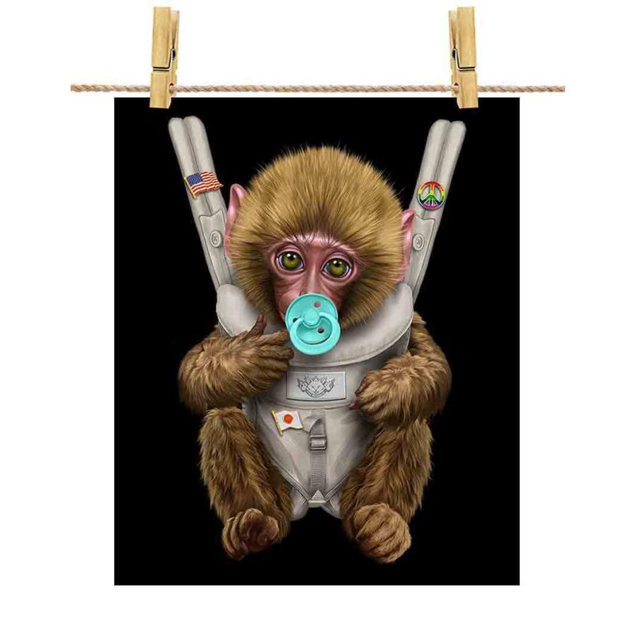 ポスター A1 サル 猿 マンキー 抱っこ 抱っこ紐 おしゃぶりり by Fox Republic｜foxrepublic｜01