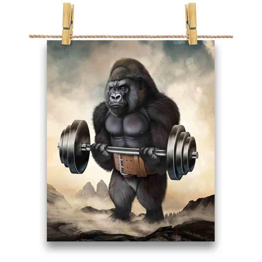 ゴリラページ ポスター A2 ゴリラ 筋トレ 筋肉 ウエイトリフティング by Fox