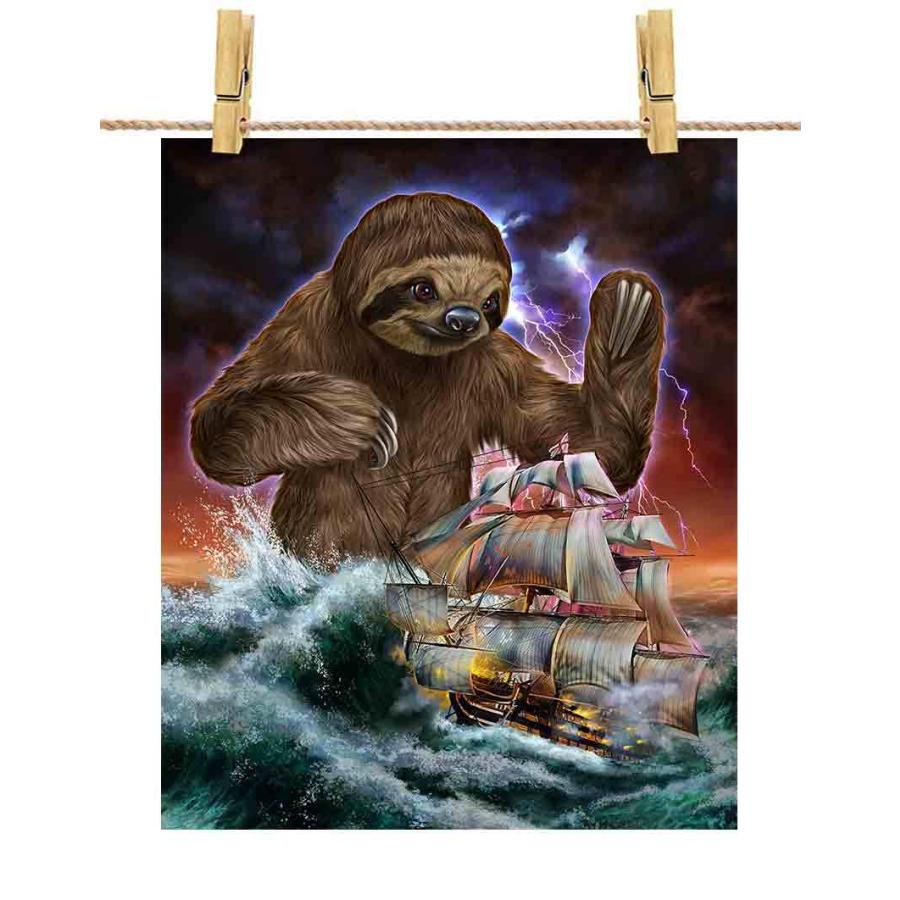 ポスター 船を襲う ナマケモノ 海 雷 嵐 By Fox Republic Poster Kraken3 Fox Republic 通販 Yahoo ショッピング