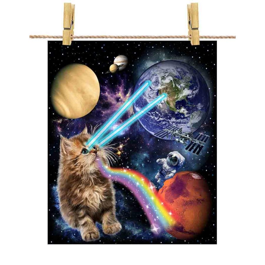 猫 ねこ 宇宙 惑星】ポスター A4サイズ by Fox Republic : FOX