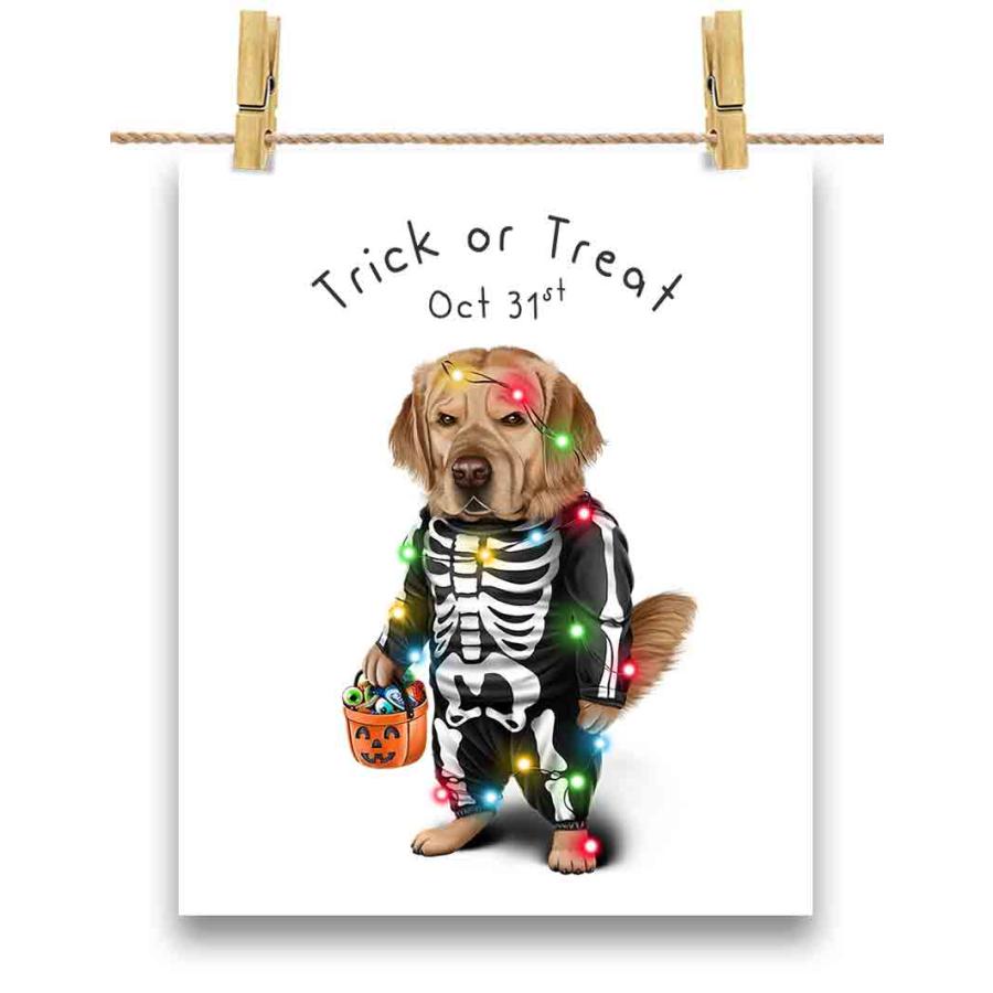 ポスター A4 ゴールデンレトリバー 犬 いぬ ハロウィン 仮想