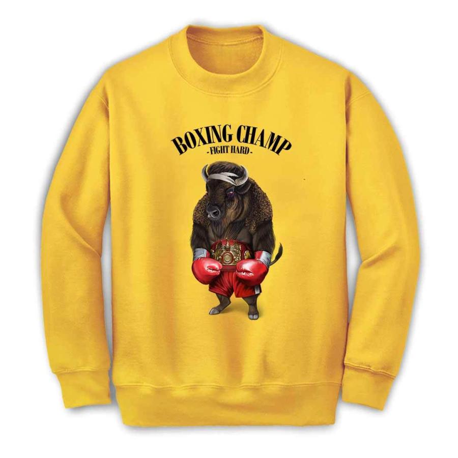 メンズ スウェット トレーナー バイソン ボクシング チャンピオン 筋肉