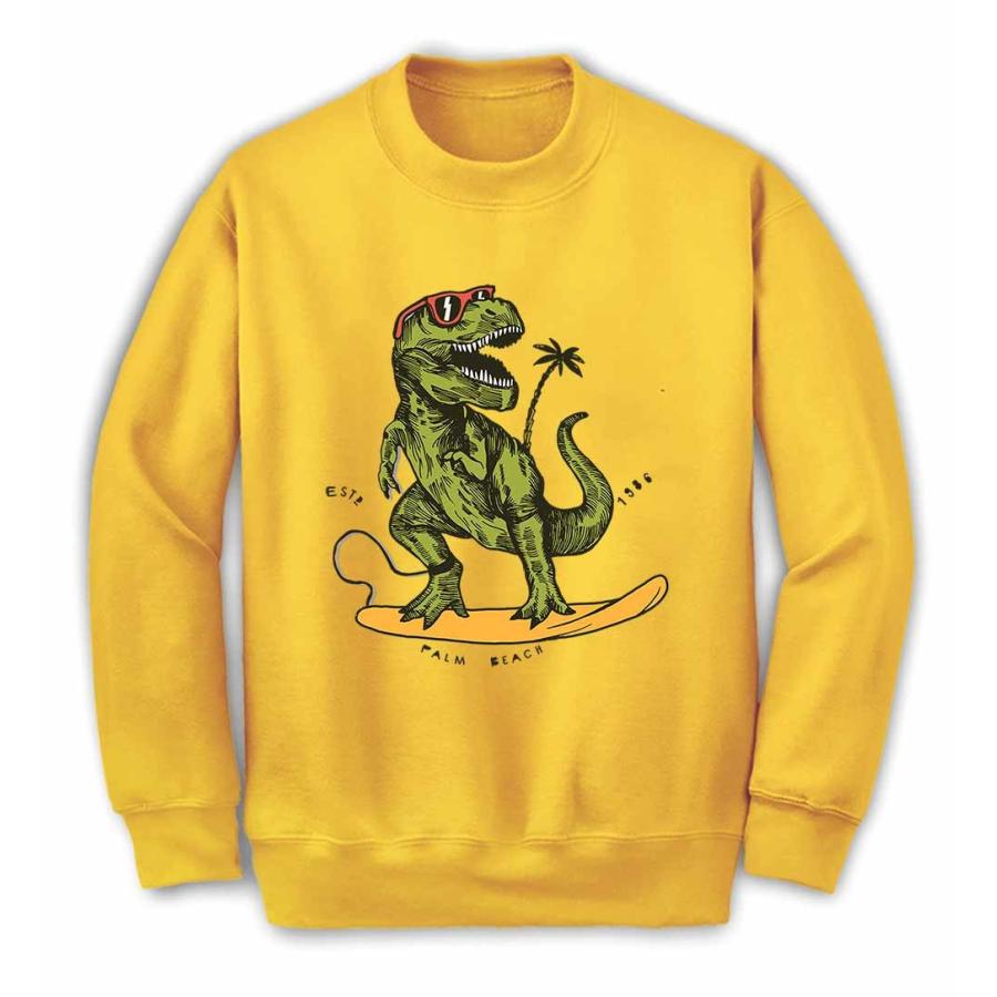 サーフィン を楽しむ 恐竜】メンズ スウェット スエット トレーナー by