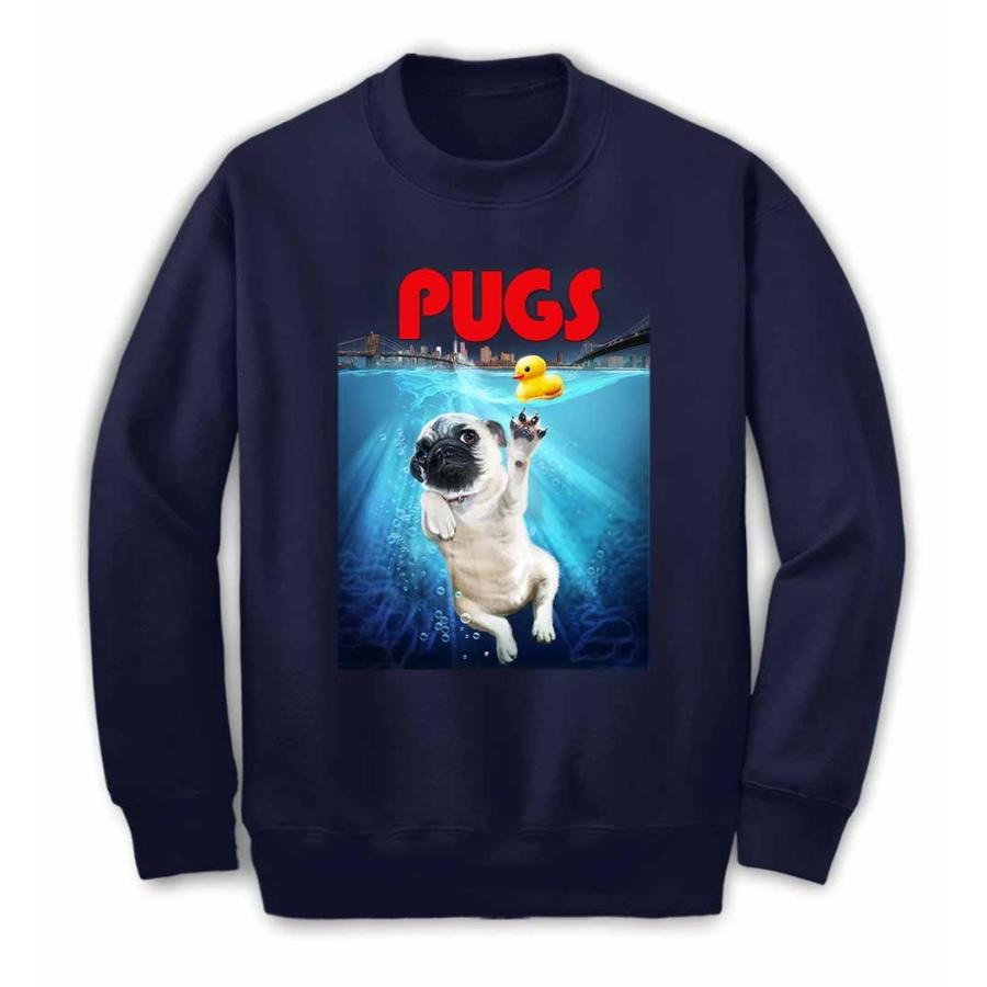 マンハッタン の 子犬 パグ いぬ 犬】メンズ スウェット スエット