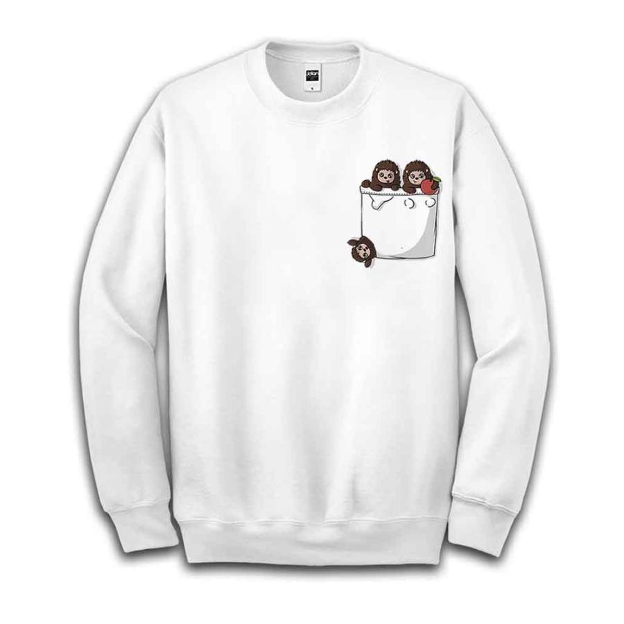 ポケットで遊ぶハリネズミの赤ちゃん 】メンズ スウェット スエット