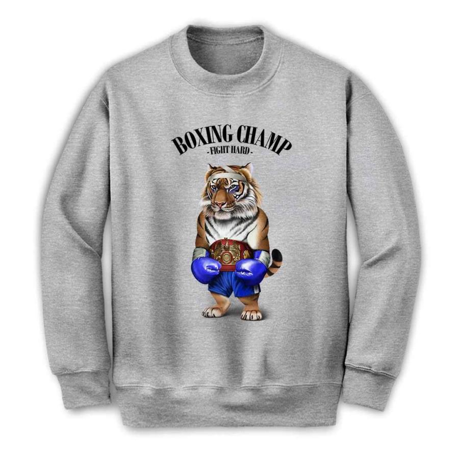 メンズ スウェット トレーナー トラ 虎 ボクシング チャンピオン 筋肉