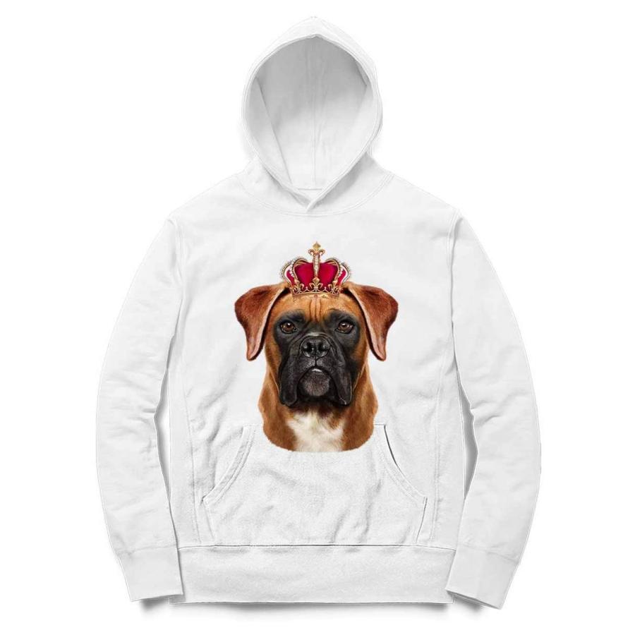 【ボクサー ドッグ 犬 いぬ 王冠】メンズ パーカー by Fox Republic unisexhooddogbox9FOX