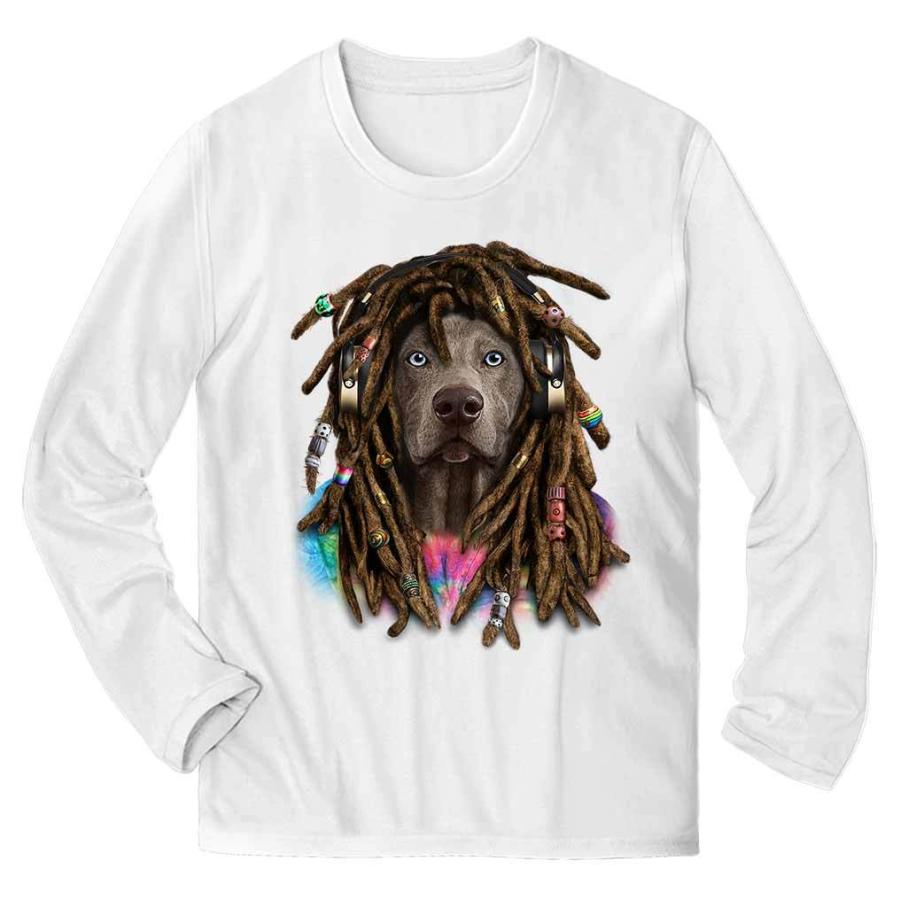 メンズ Tシャツ 長袖 ヒップホップ レゲエワイマナラ― 犬 いぬ by Fox
