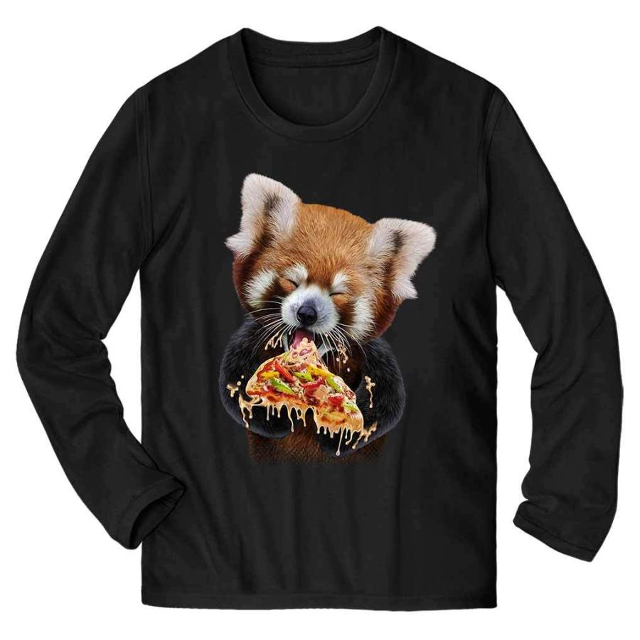 メンズ Tシャツ 長袖 レッサーパンダピザ 動物 by Fox Republic : FOX