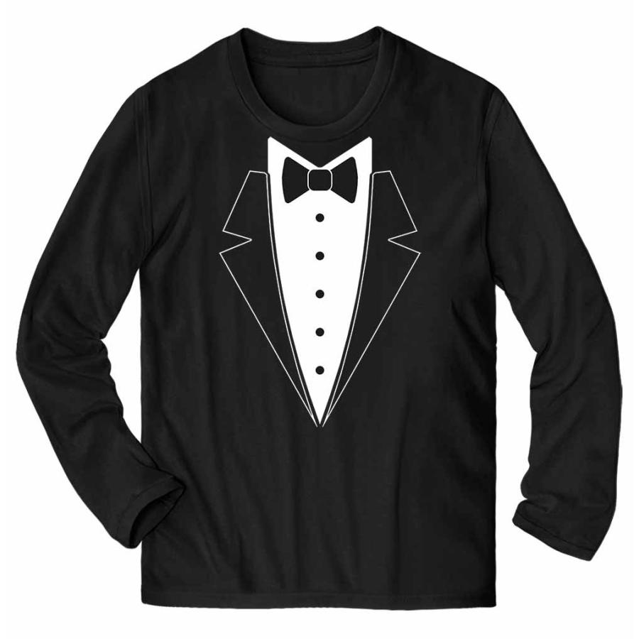 メンズ Tシャツ 長袖 ネクタイ スーツ だまし絵 コスチューム by Fox