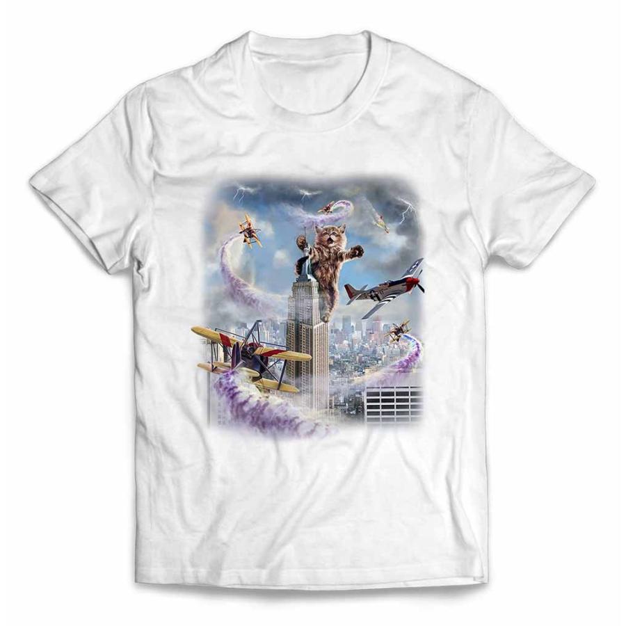 【猫 ねこ ニューヨーク キングコング】メンズ 半袖 Tシャツ by Fox Republic｜foxrepublic