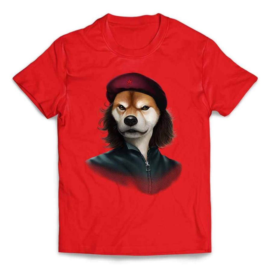メンズ Tシャツ 半袖 チェ ゲバラ 犬 いぬ 柴犬 by Fox Republic : FOX