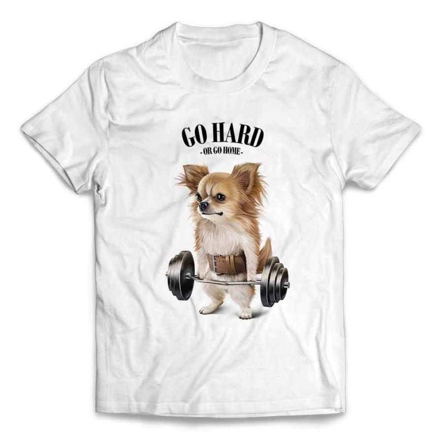 メンズ Tシャツ 半袖 チワワ 犬 ボクシング チャンピオン 筋肉