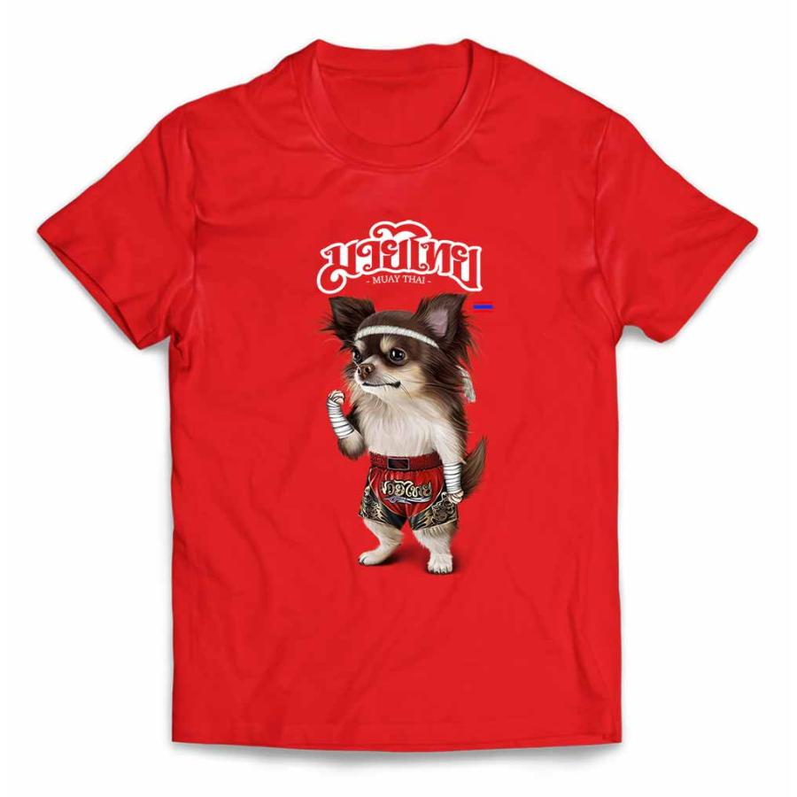 メンズ Tシャツ 半袖 チョコレート チワワ いぬ 犬 ムエタイ キック