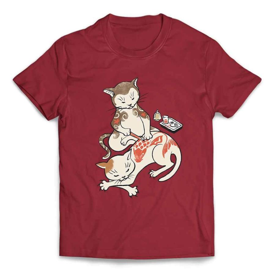 メンズ Tシャツ 半袖 ネコ 猫 タトゥー 入れ墨 by Fox Republic : FOX