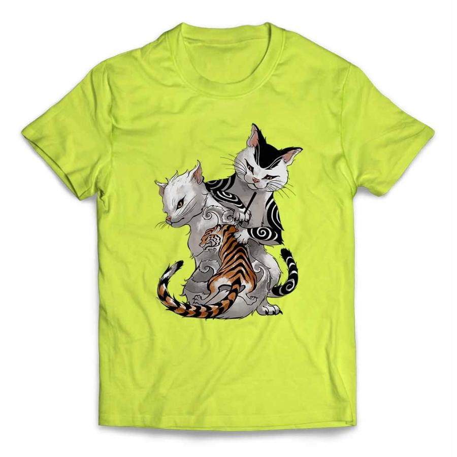 メンズ Tシャツ 半袖 猫 ねこ タトゥー 入れ墨 by Fox Republic : FOX