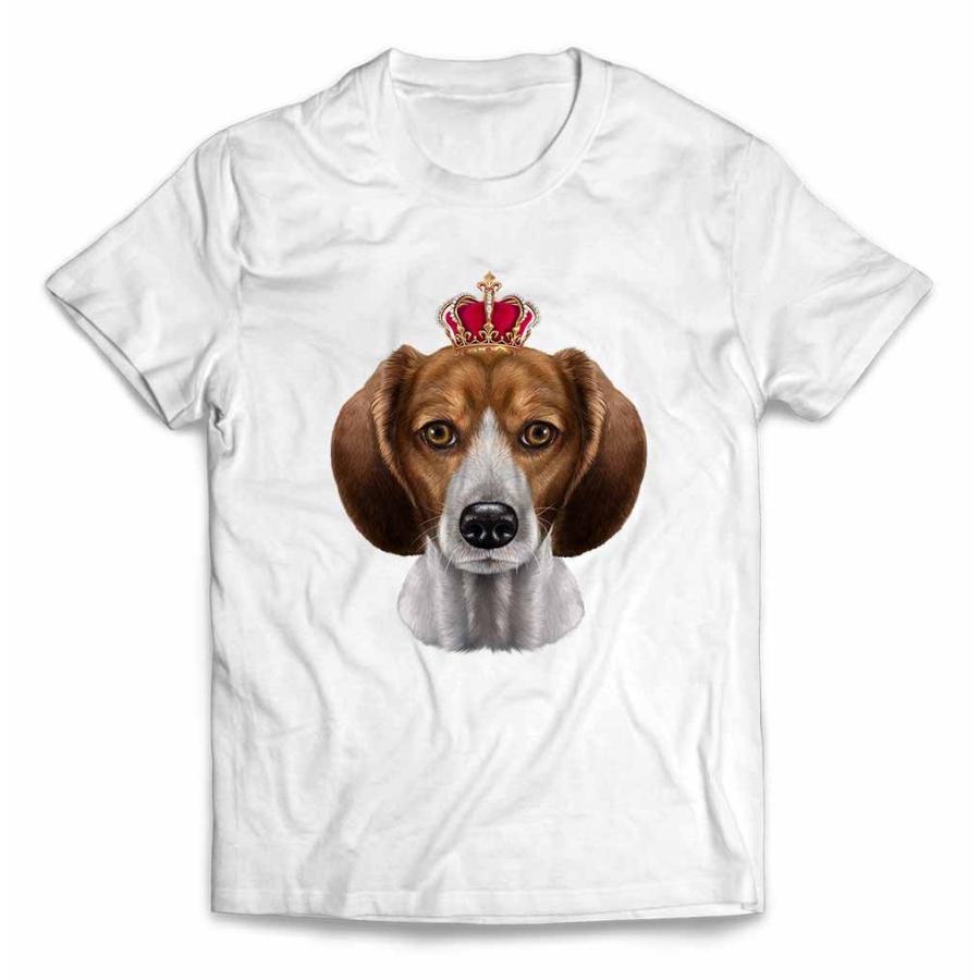 【ビーグル ドッグ 犬 いぬ 王冠】メンズ 半袖 Tシャツ by Fox Republic｜foxrepublic