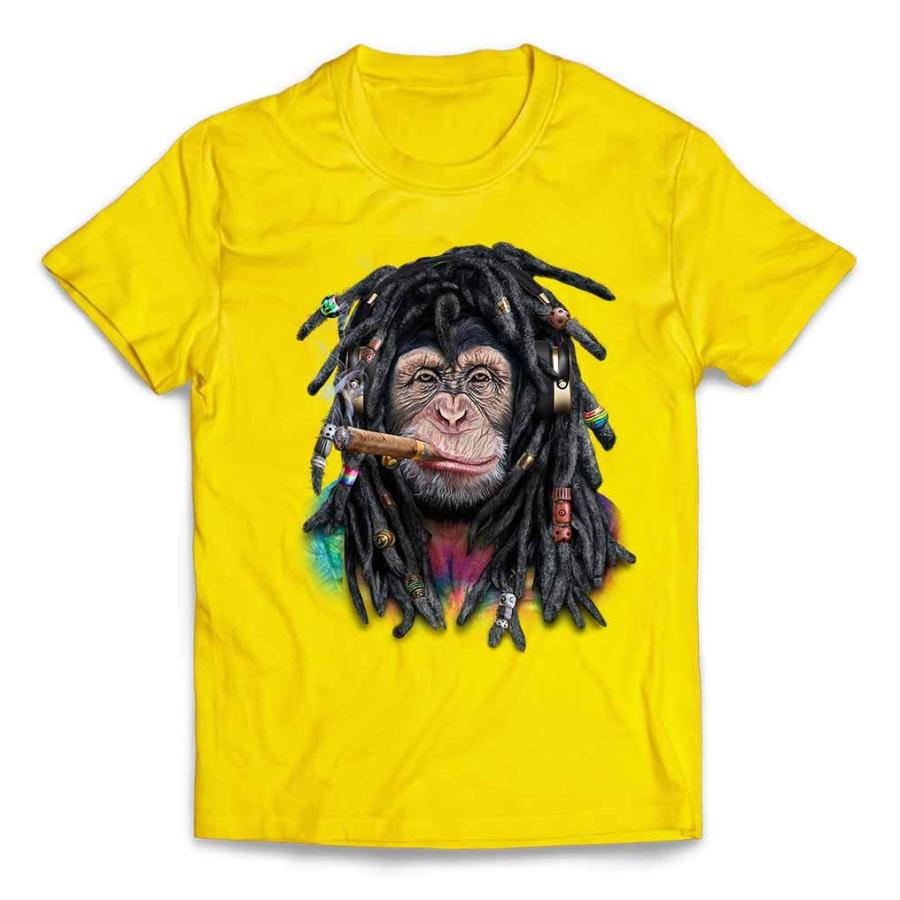 ドレッドヘア のチンパンジー レゲエ ヒッピー たばこ メンズ 半袖