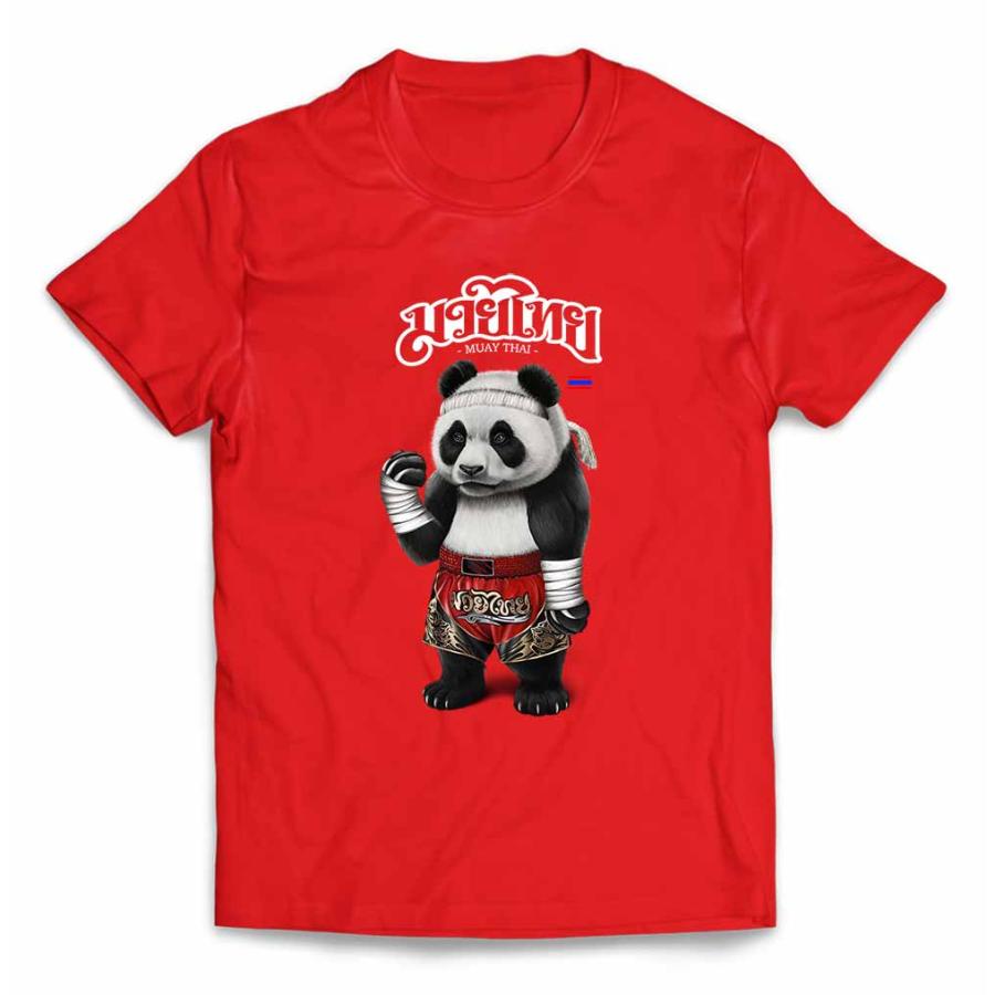 メンズ Tシャツ 半袖 ジャイアント パンダ ムエタイ キックボクシング