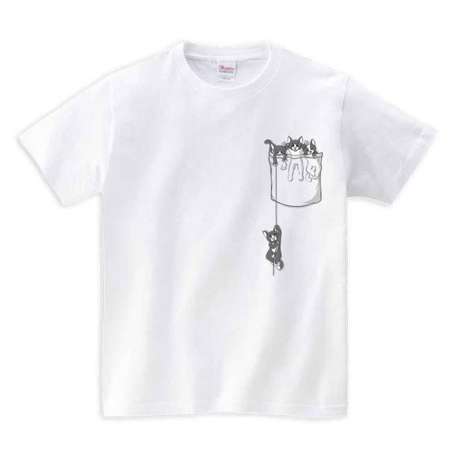 【ポケットで遊ぶカワイイ猫 】メンズ 半袖 Tシャツ :unisex-ss-pocket48:FOX REPUBLIC - 通販
