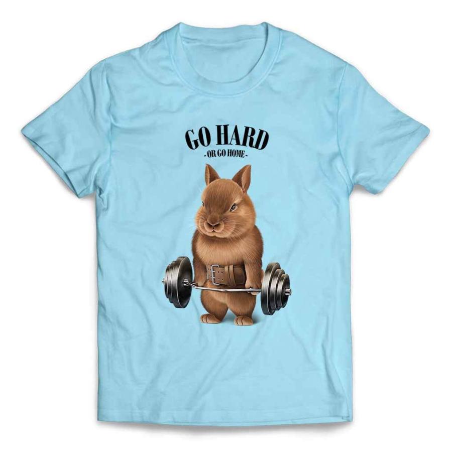メンズ Tシャツ 半袖 うさぎ 兎 ボクシング チャンピオン 筋肉 筋トレ