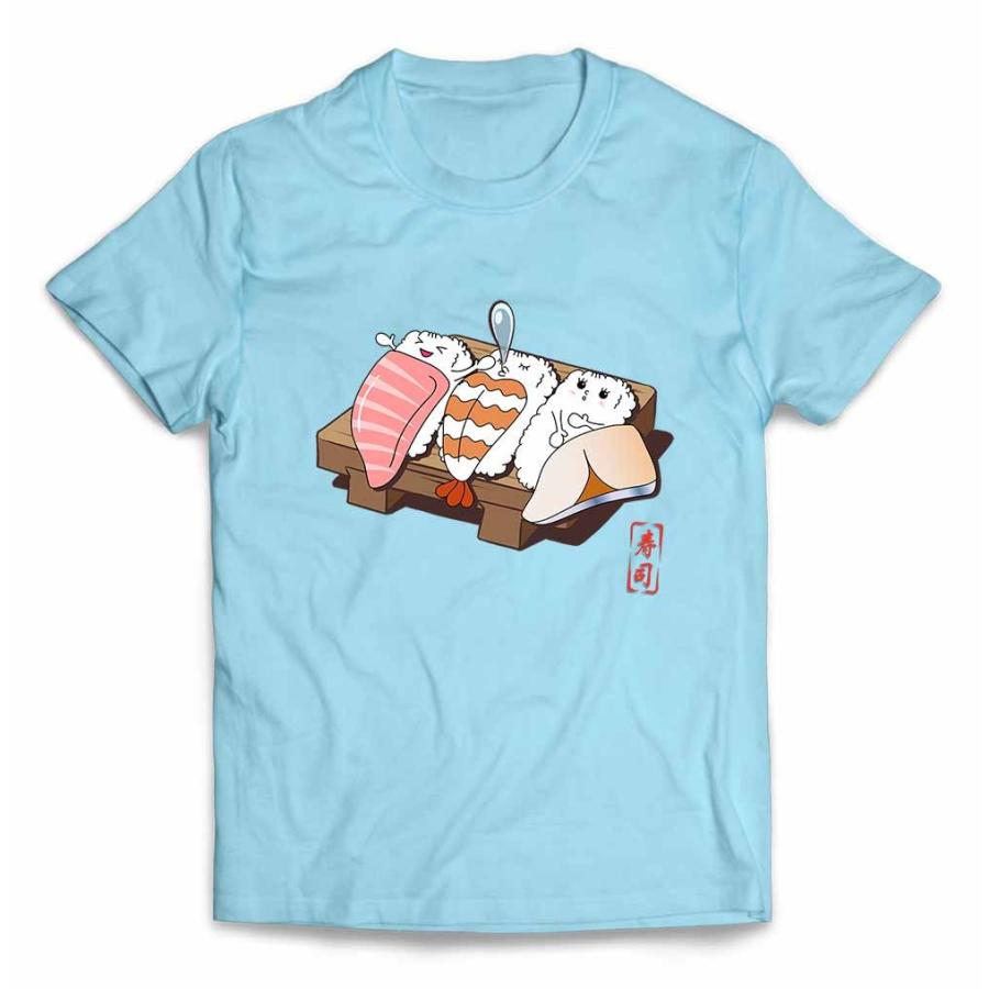 メンズ Tシャツ 半袖 横になる 寿司 すし トロ えび はまち by